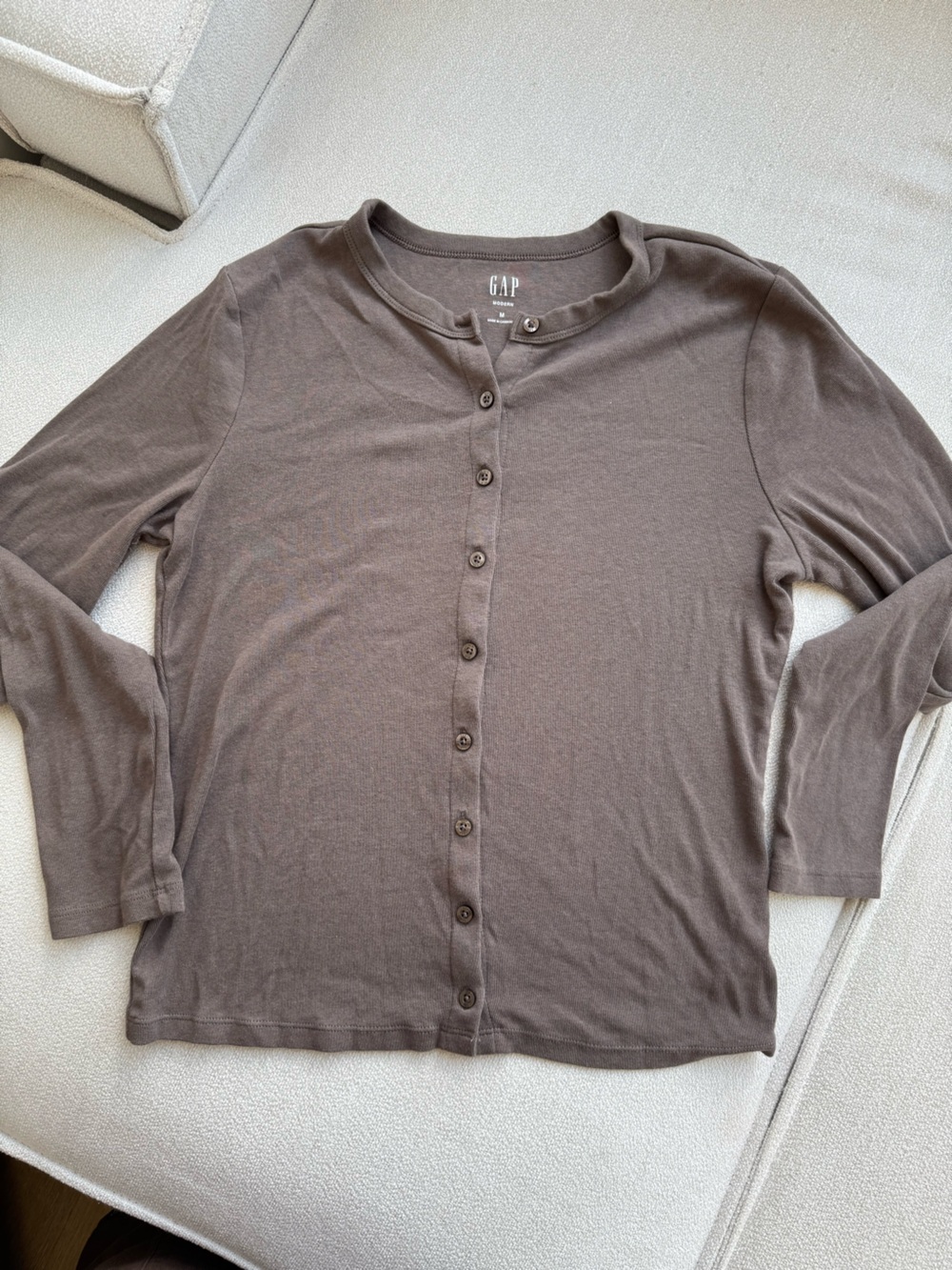 GAP Brown Long-Sleeve Button-Down Top